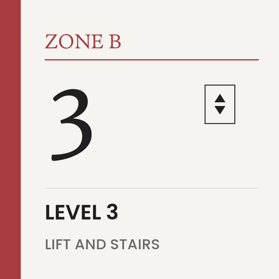 W04 Core and level marker for Zone B, 300 by 300 millimetres