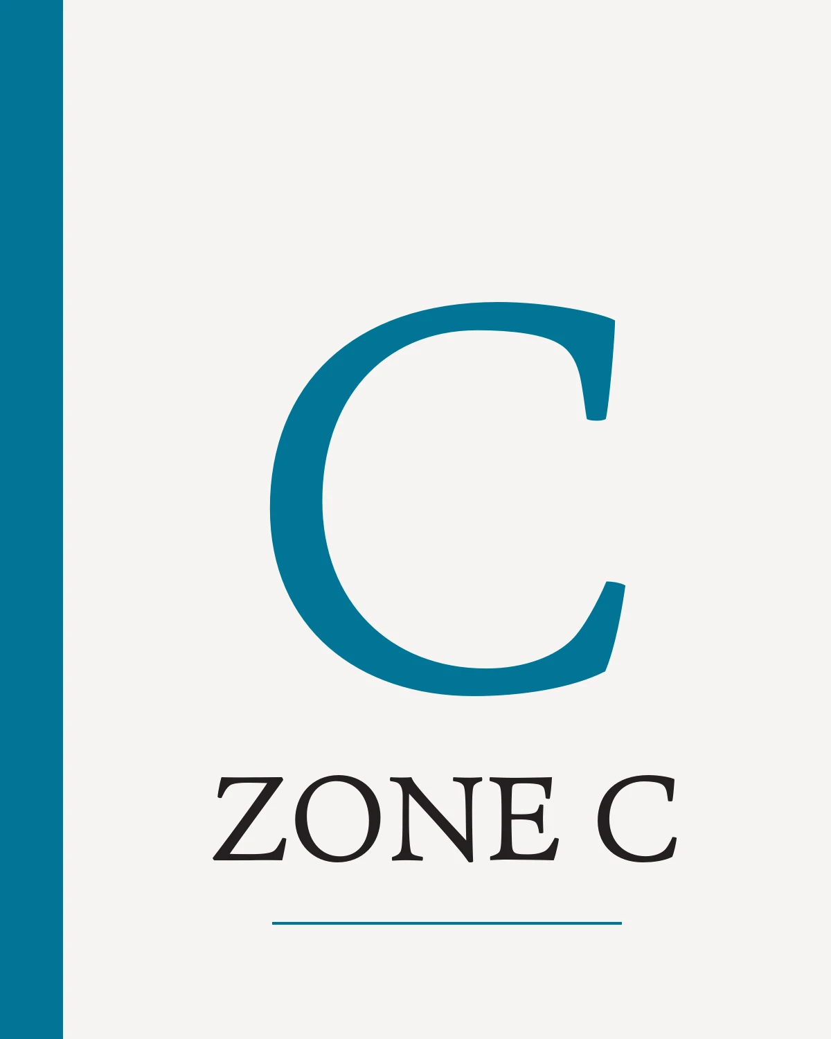 Zone C gateway sign, Turquoise