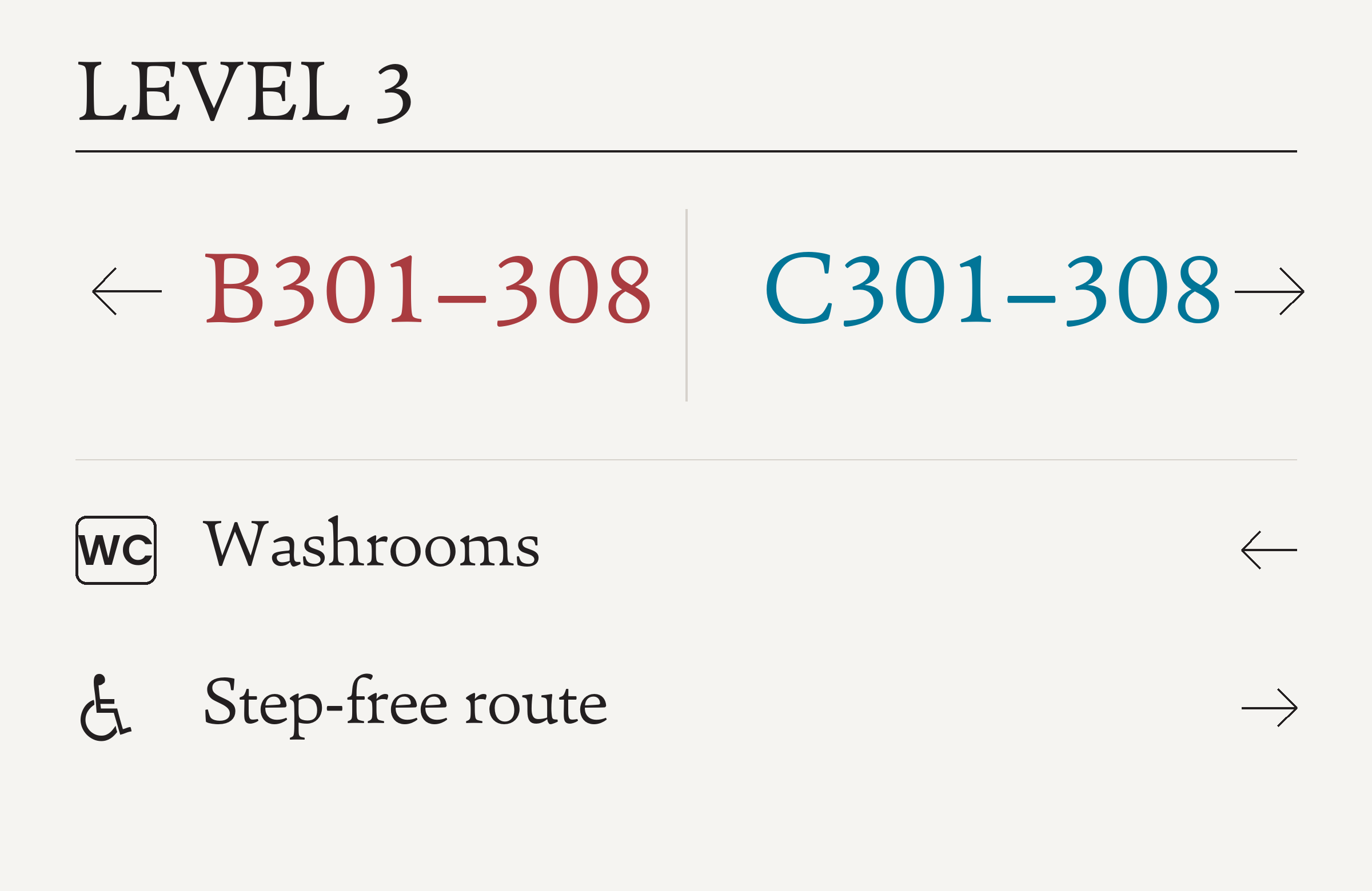 W05 Landing sign for Zone C, 800 by 520 millimetres