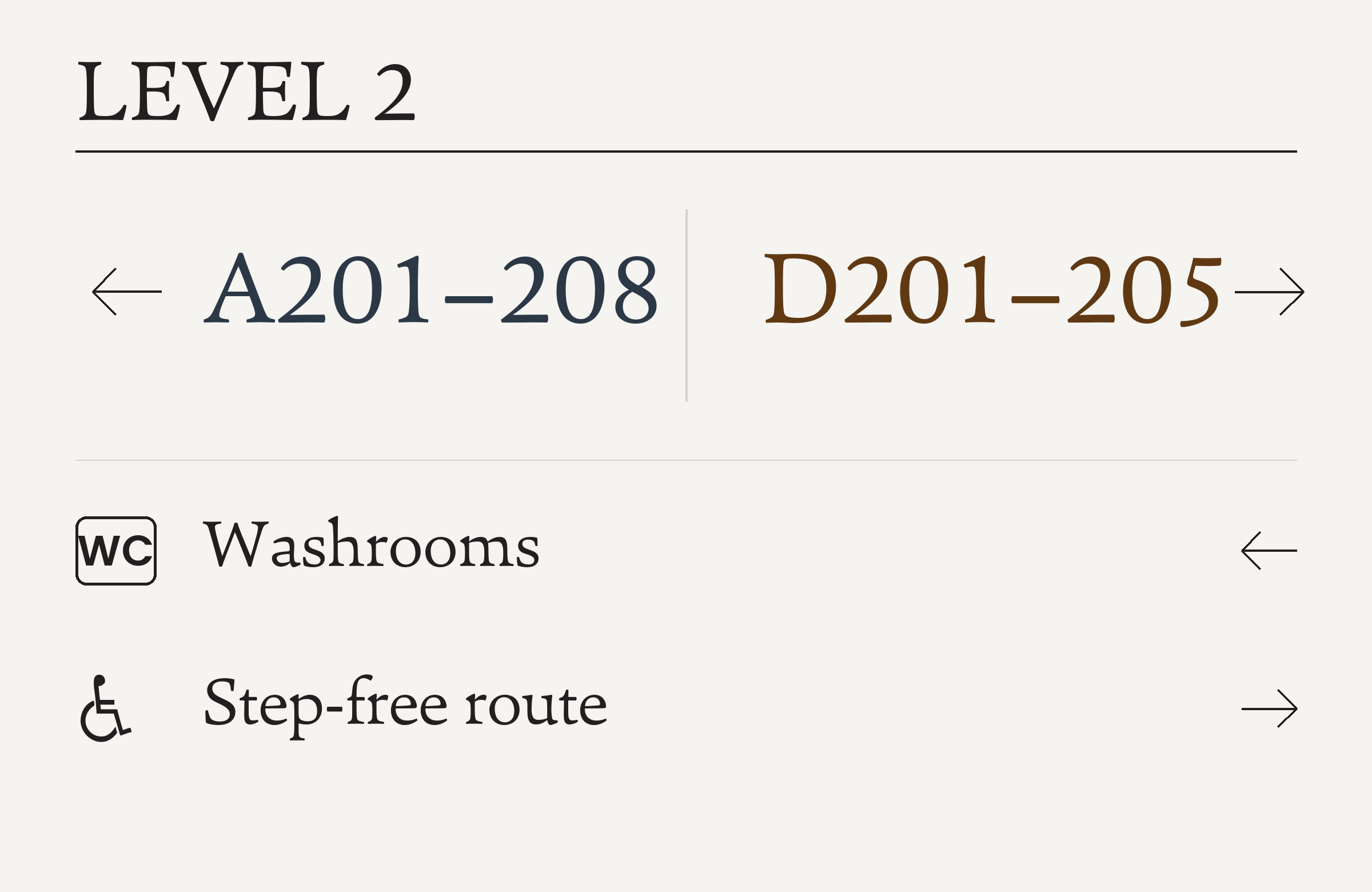 W05 Landing sign for Zone D, 800 by 520 millimetres